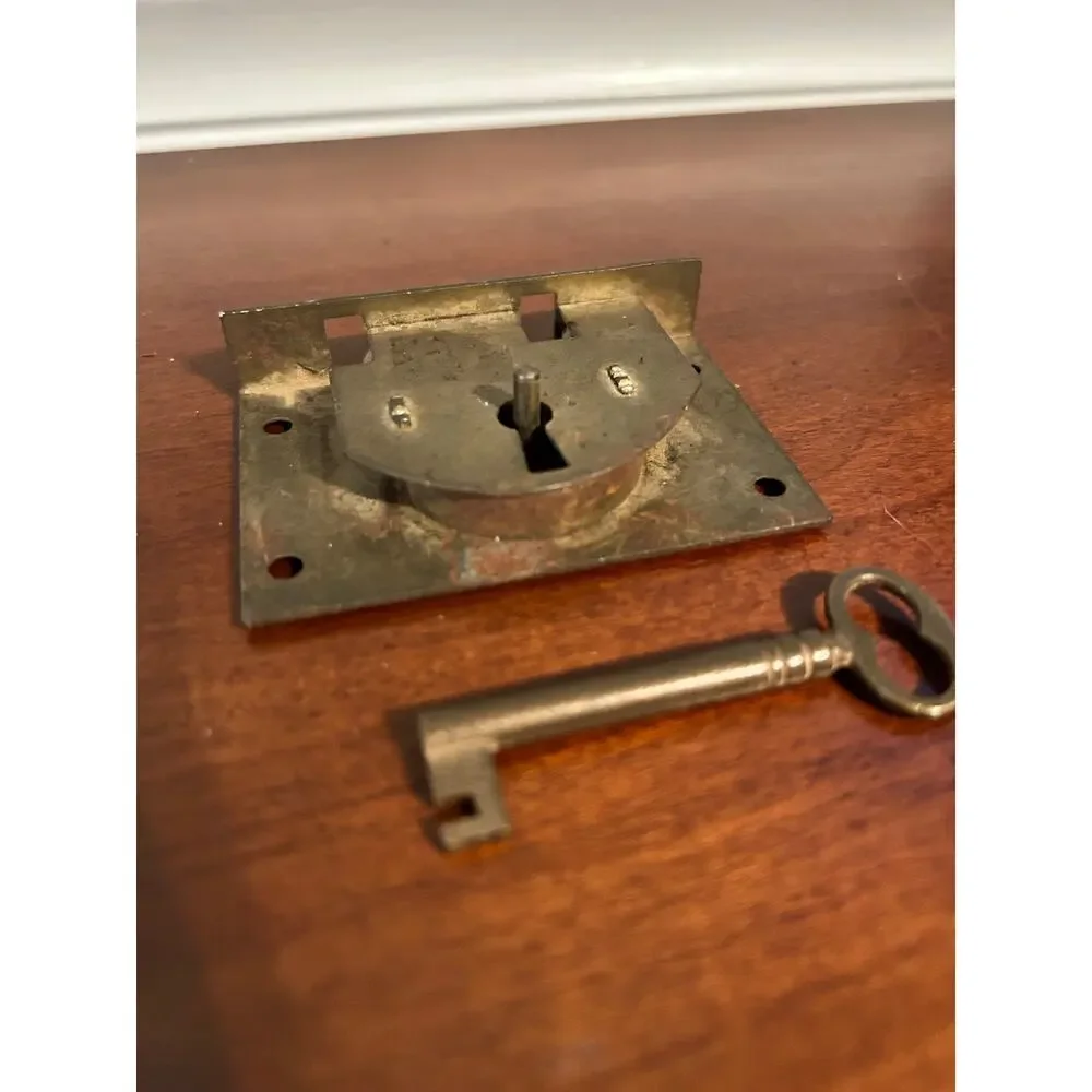 Vintage Working lock with Key Antique Style Brass Lock Set